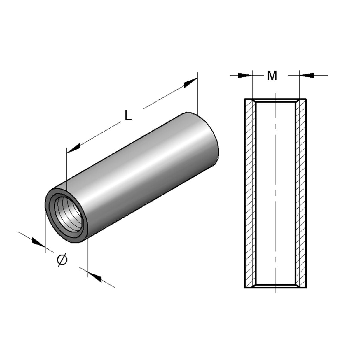 Gevindmuffe | Erik Larsen & Søn | Gevindstænger - Pindbolte | Foto 2