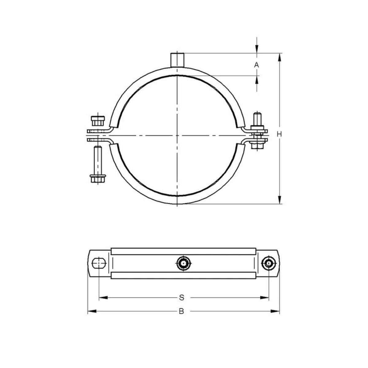 Standard rørbøjle m/gummi, M10/M12 tilslutning | Erik Larsen & Søn | Rørbøjler | Foto 2