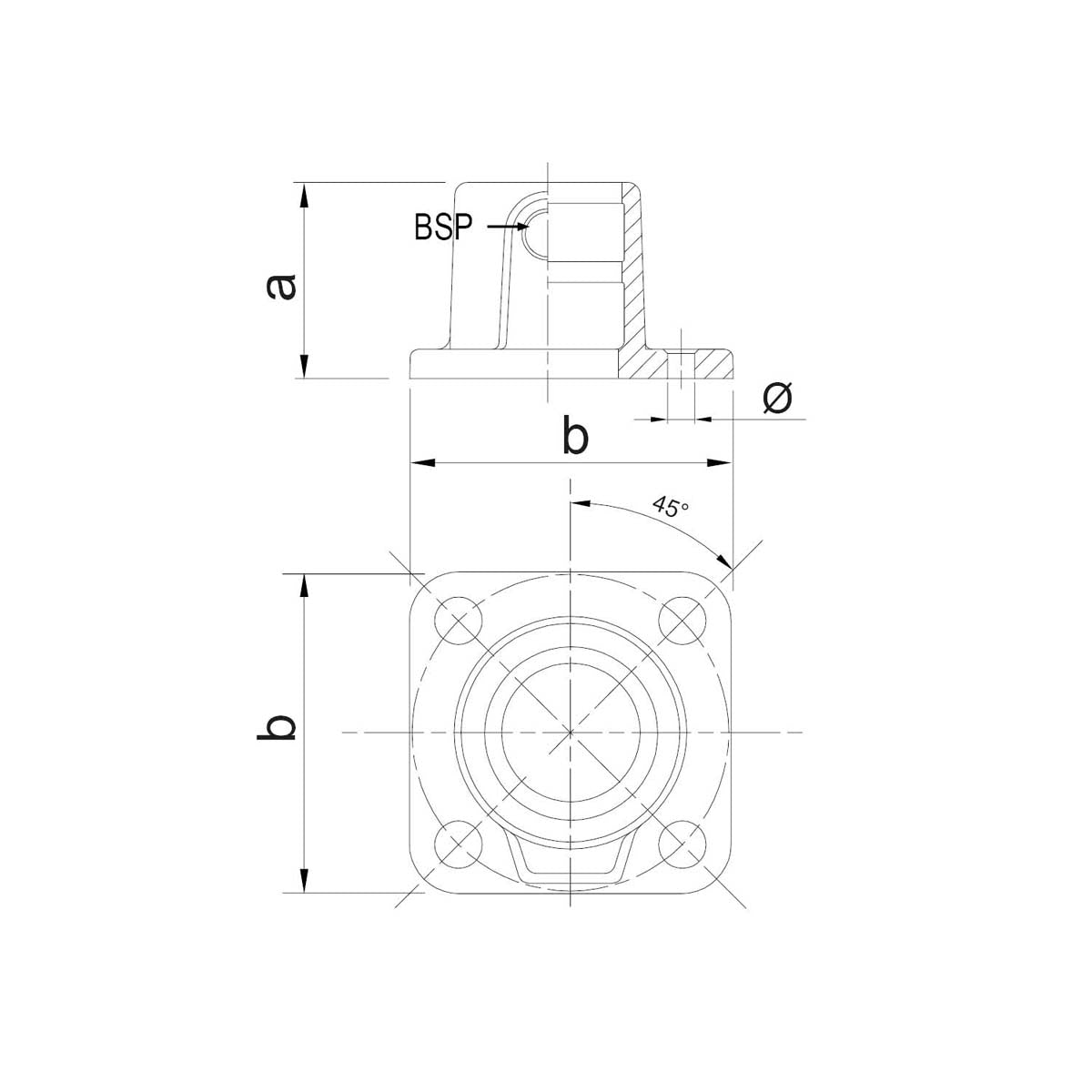 Bund- og vægflange, firkantet, Clarrods Vintage Brown - CL131F-VB | Erik Larsen & Søn | Clarrods Vintage Brown | Foto 4