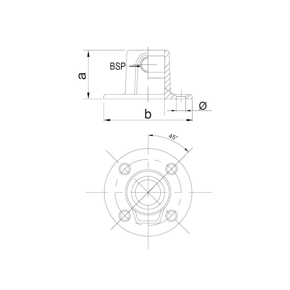 Vægflange, gennemgående, Clarrods Vintage Brown - CL131T-VB | Erik Larsen & Søn | Clarrods Vintage Brown | Foto 4