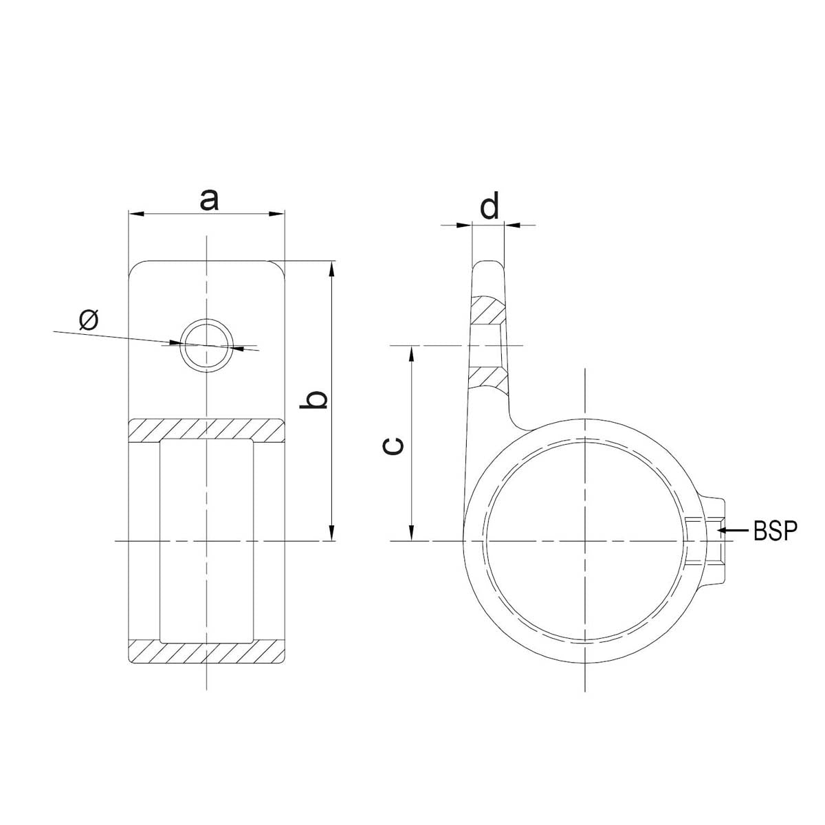 Enkeltsidet Clarrods flangebeslag, Vintage Brown - CL199-VB | Erik Larsen & Søn | Clarrods Vintage Brown | Foto 4