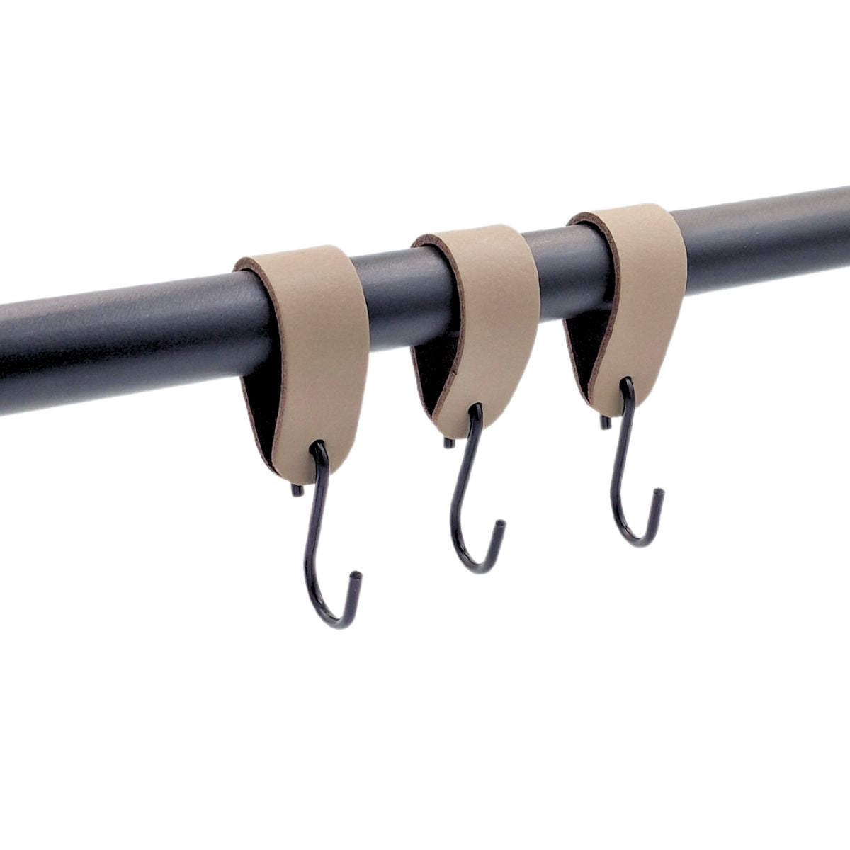 S-krogssæt med læderstrop, 3 stk - HOOK-3 | Clarrods Black | Indretning | Foto 11