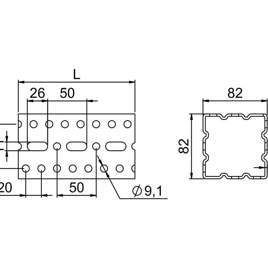 OGCKE - CERTA KE Heavy-Duty montageskinne, 82x82 mm | Certa | HD montageskinne | Foto 2