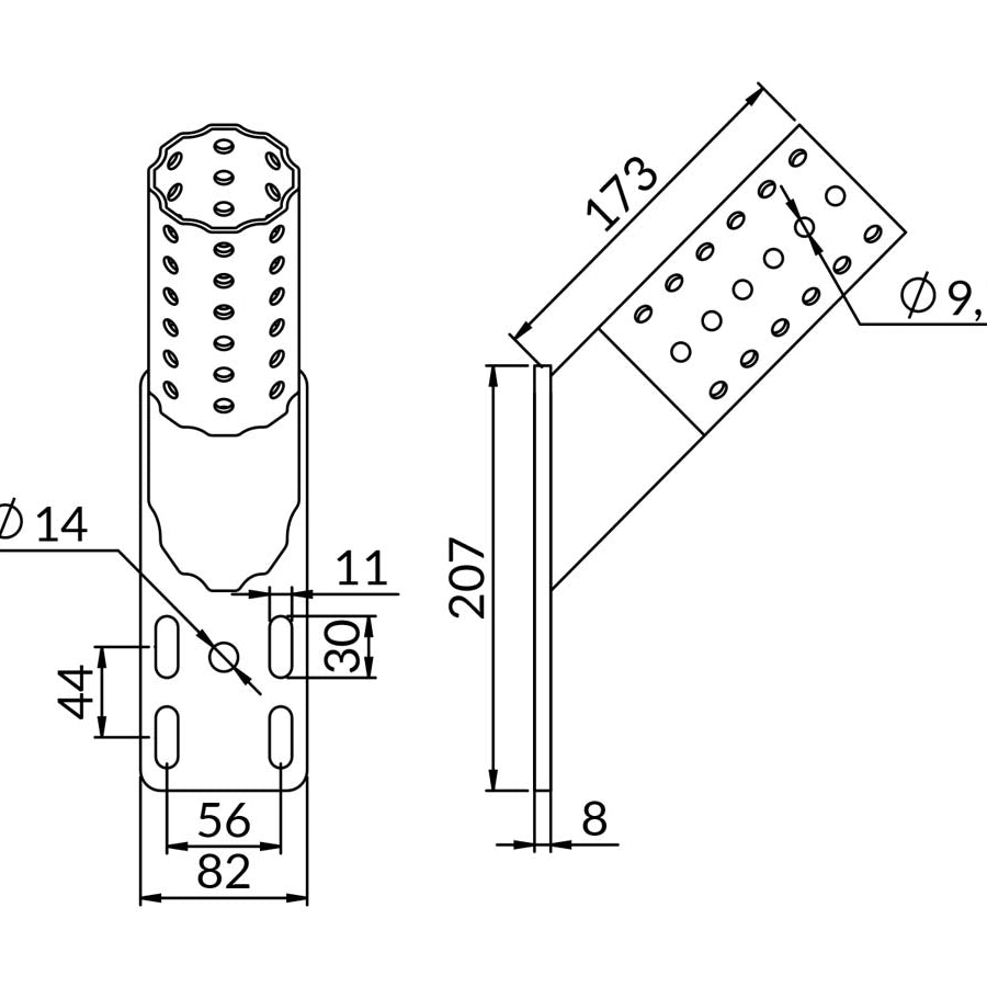 OGCSK45KE - CERTA KE SK45 fodflange | Certa | Beslag til HD skinnesystem | Foto 2