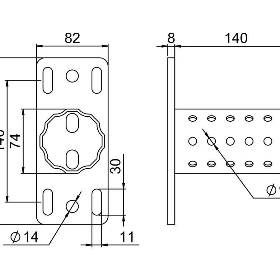 OGCSKE - CERTA KE S fodflange | Certa | Beslag til HD skinnesystem | Foto 2