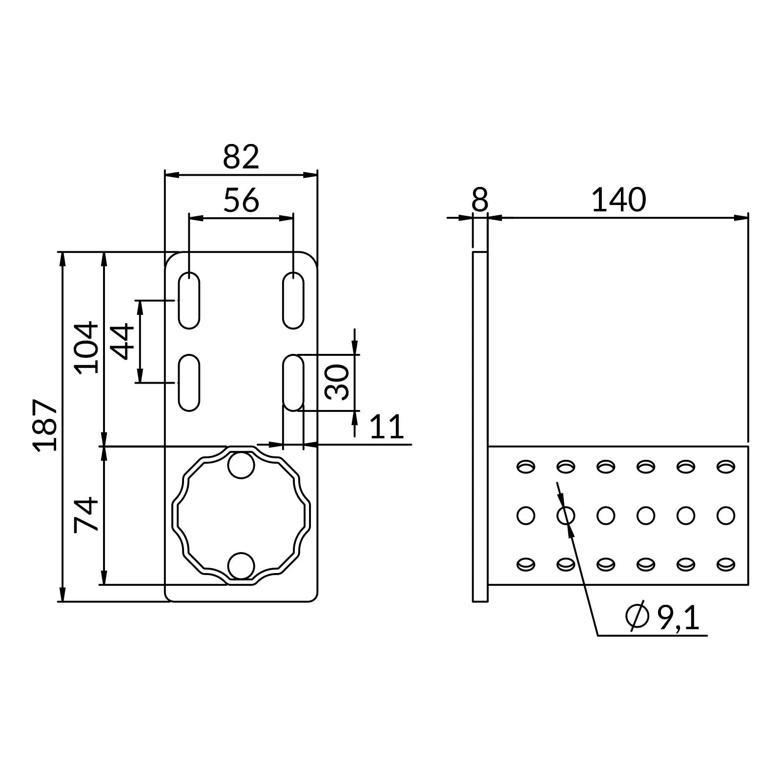 OGCSNKE - CERTA KE SN forskudt vægflange | Certa | Beslag til HD skinnesystem | Foto 2