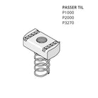 Spormøtrik/flæskesvær med lang fjeder til 41x41 mm skinner