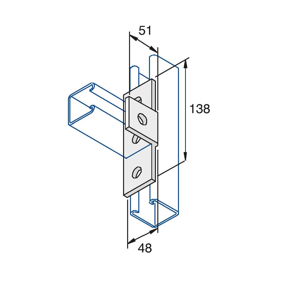 P1033 - Vinkelbeslag 90 gr. | Unistrut | Beslag til skinnesystemer | Foto 1