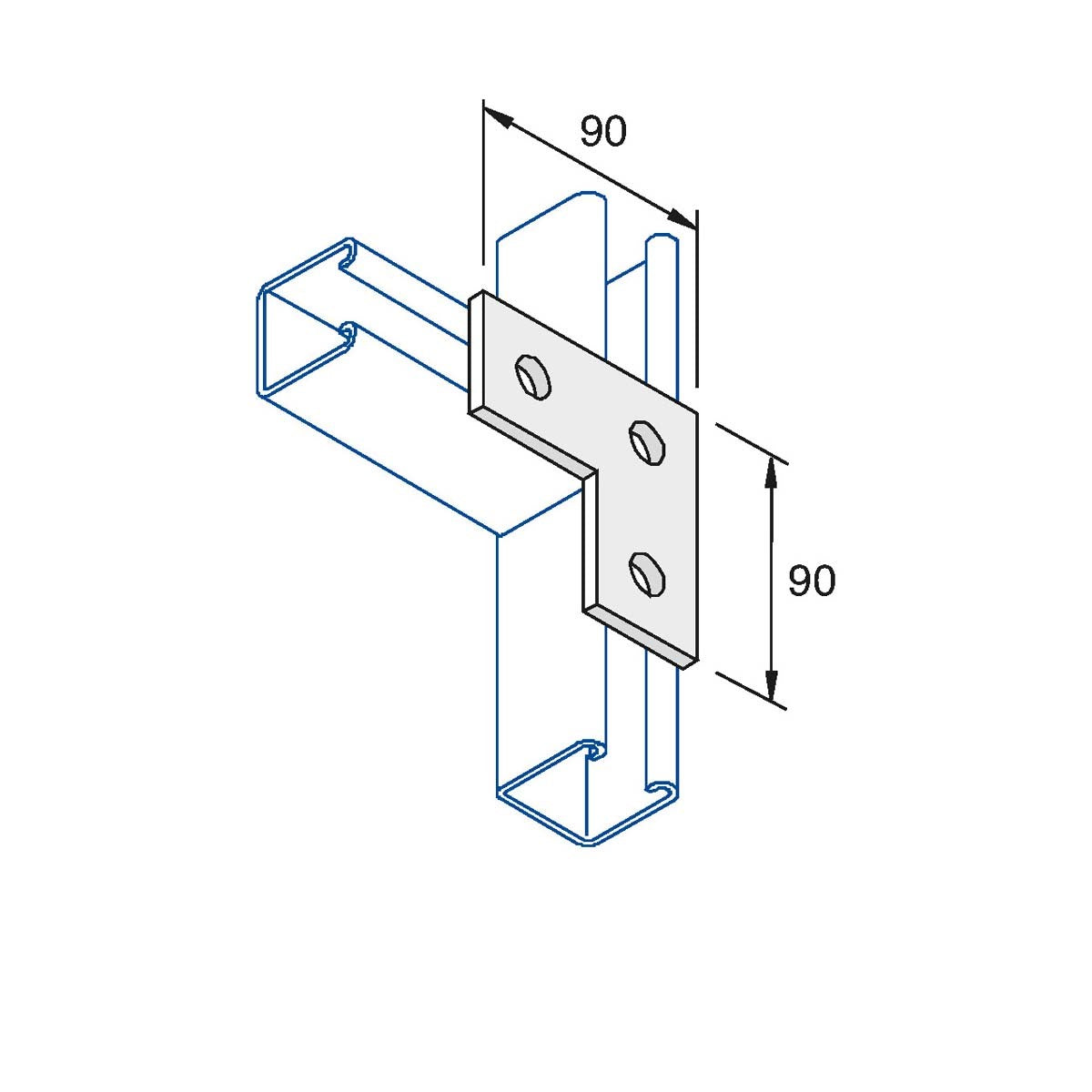 P1036 - L-planbeslag | Unistrut | Beslag til skinnesystemer | Foto 1