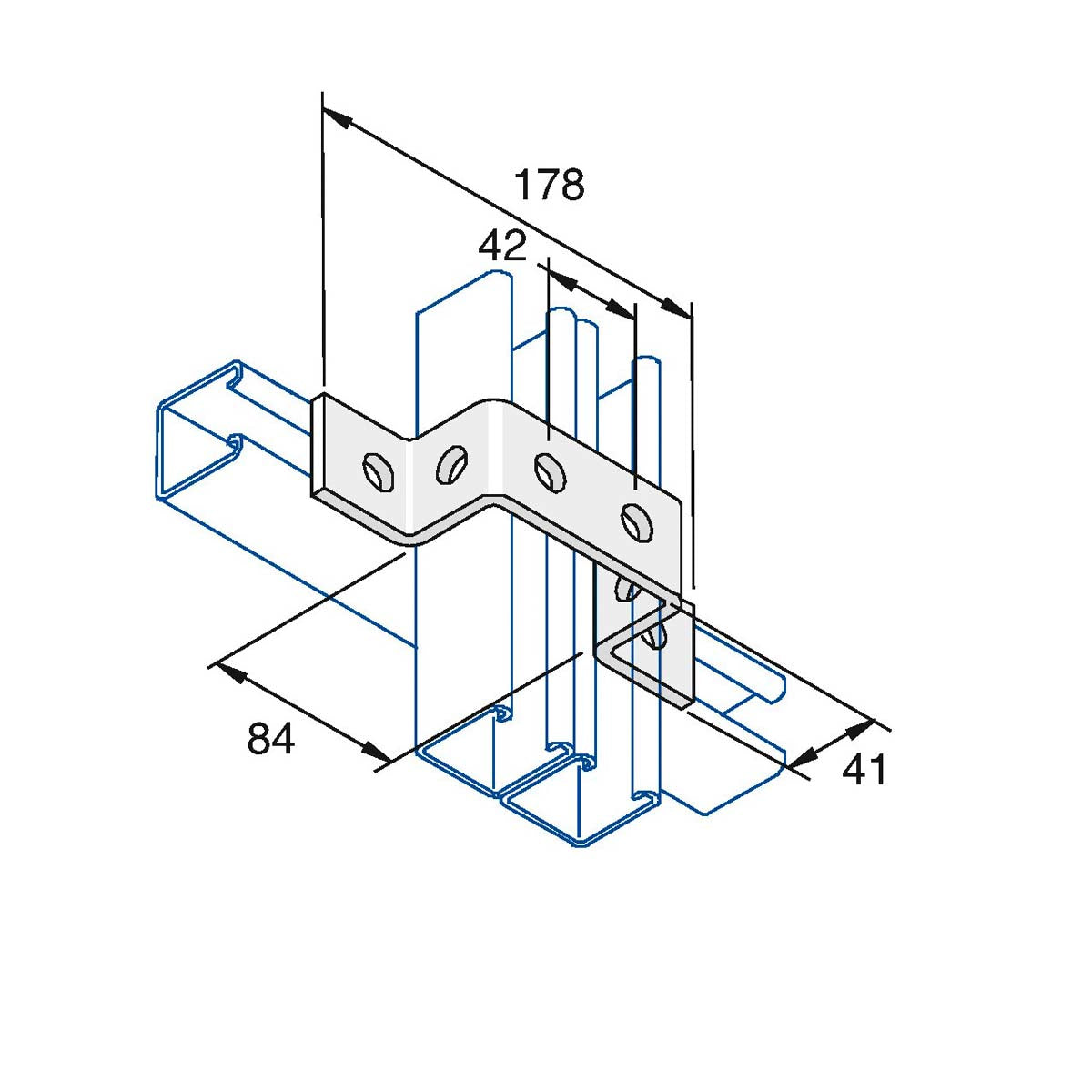 P1043 - U-beslag | Unistrut | Beslag til skinnesystemer | Foto 1