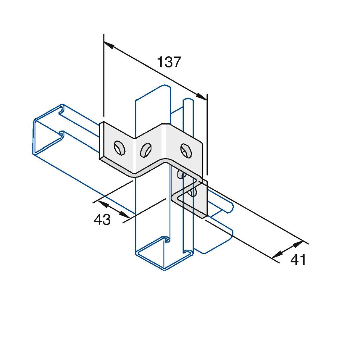 P1047 - U-beslag | Unistrut | Beslag til skinnesystemer | Foto 1