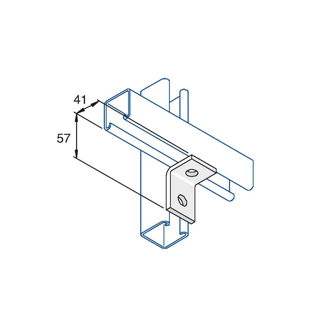 P1068 - Vinkelbeslag 90 gr. | Unistrut | Beslag til skinnesystemer | Foto 1