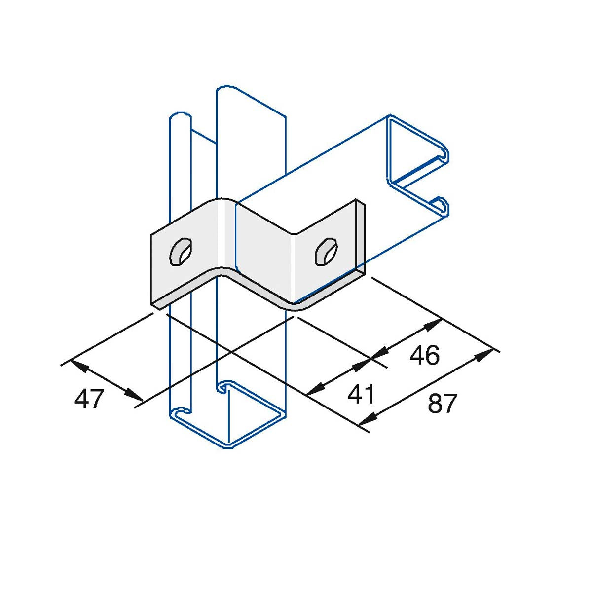 P1347 - Z-beslag | Unistrut | Beslag til skinnesystemer | Foto 1