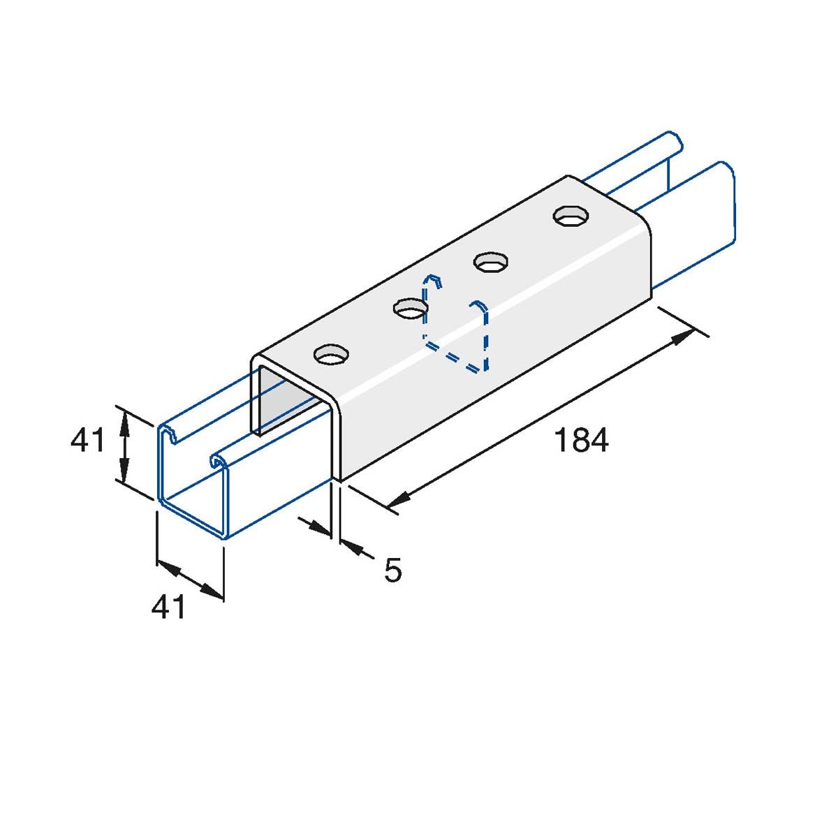 P1377 - U-beslag | Unistrut | Beslag til skinnesystemer | Foto 1