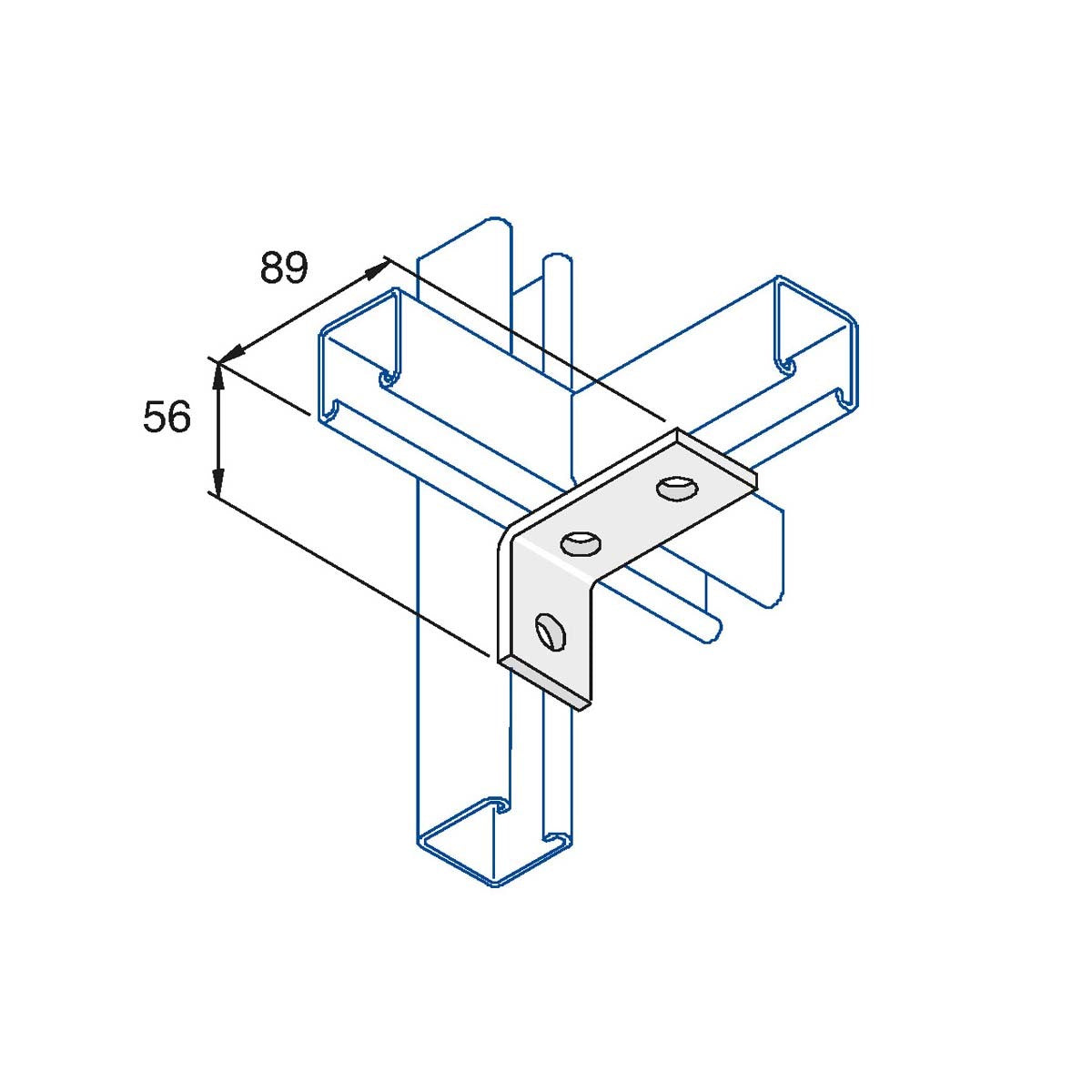 P1458 - Vinkelbeslag 90 gr. | Unistrut | Beslag til skinnesystemer | Foto 1
