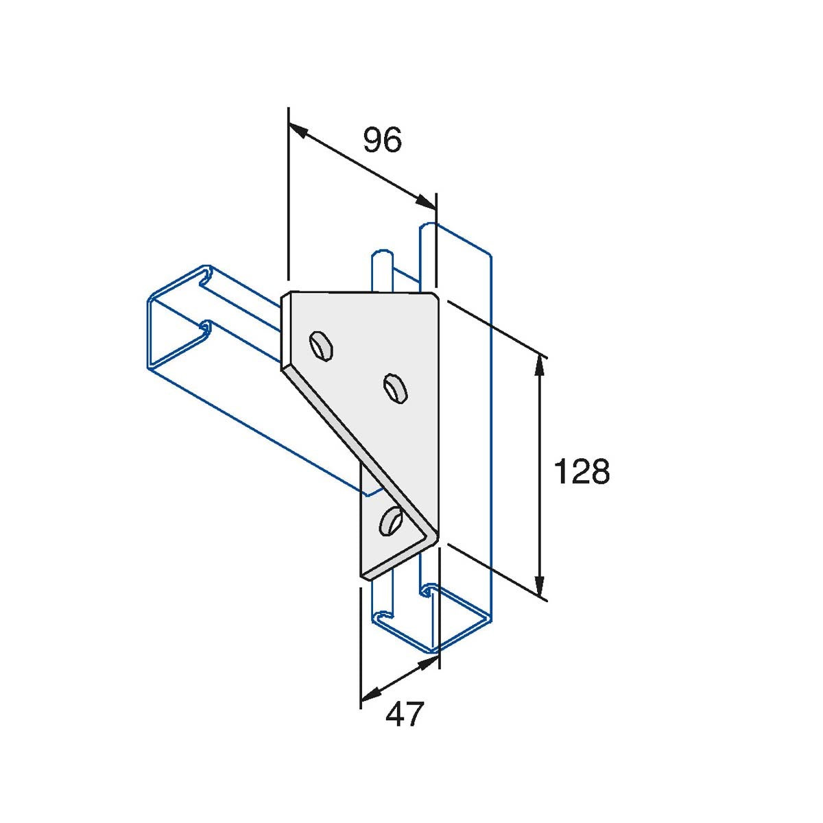 P1727 - Vinkelbeslag 90 gr. | Unistrut | Beslag til skinnesystemer | Foto 1