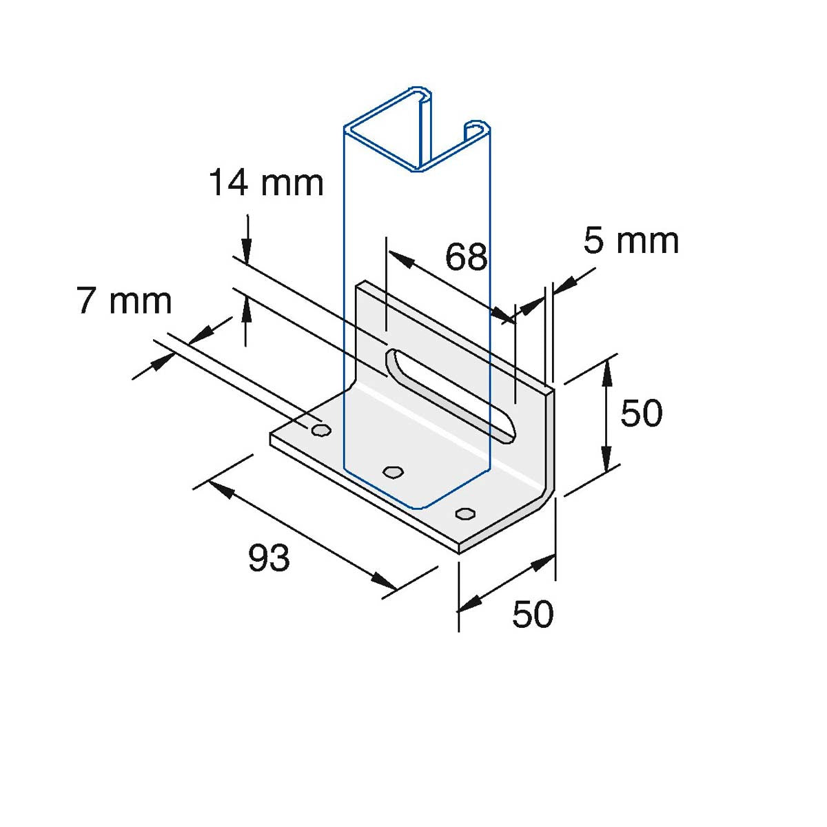 P2072 S3 - Flangebeslag | Unistrut | Beslag til skinnesystemer | Foto 1