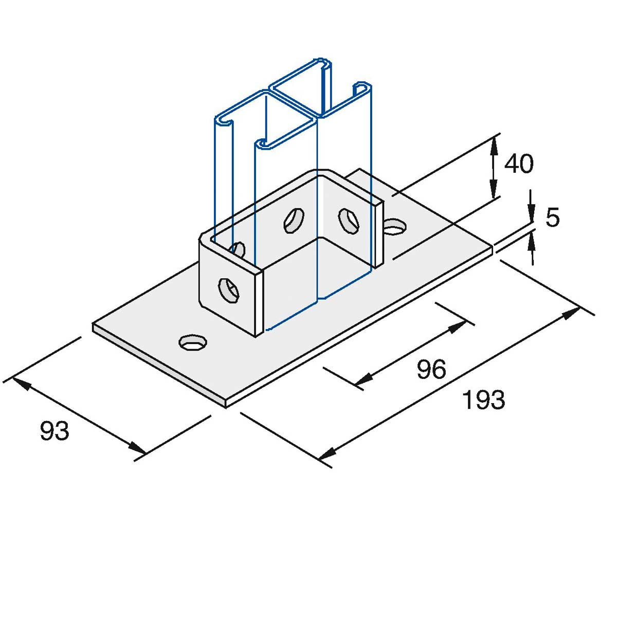 P2073 - Flangebeslag | Unistrut | Beslag til skinnesystemer | Foto 1