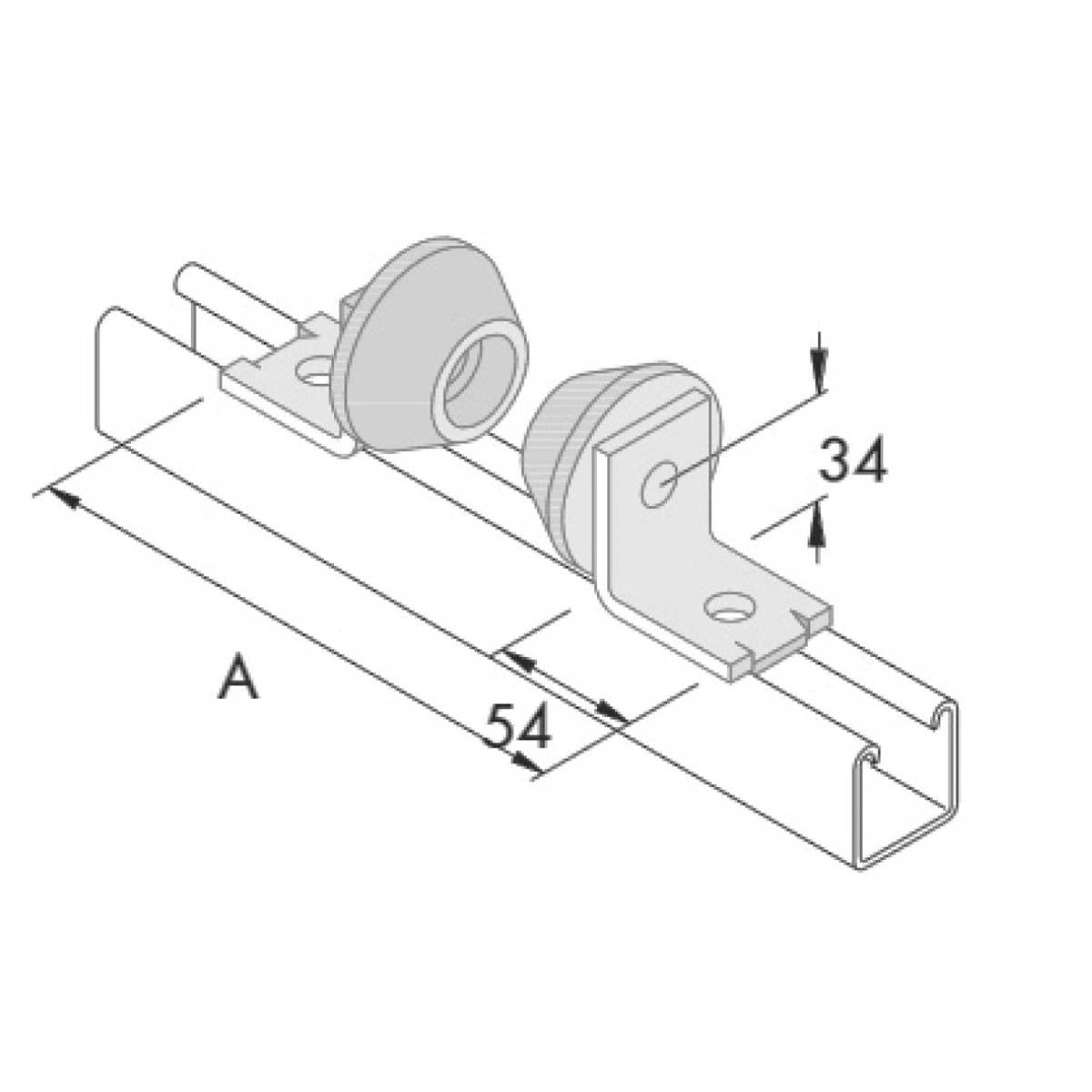 P2119 F - Rørruller til montageskinner | Unistrut | Beslag til skinnesystemer | Foto 1