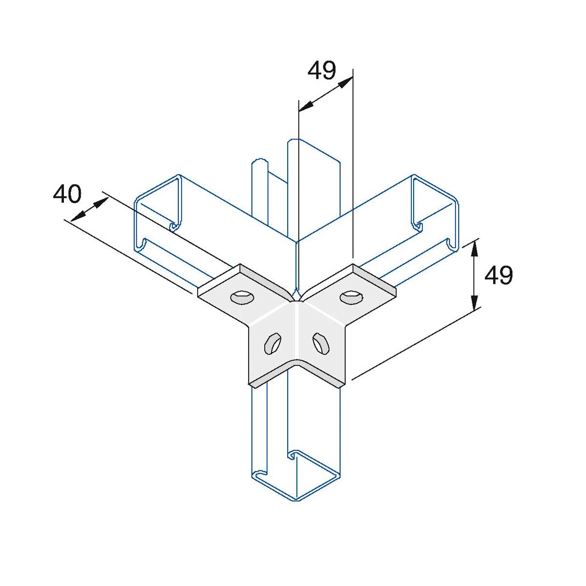 P2223 - Flangebeslag | Unistrut | Beslag til skinnesystemer | Foto 1