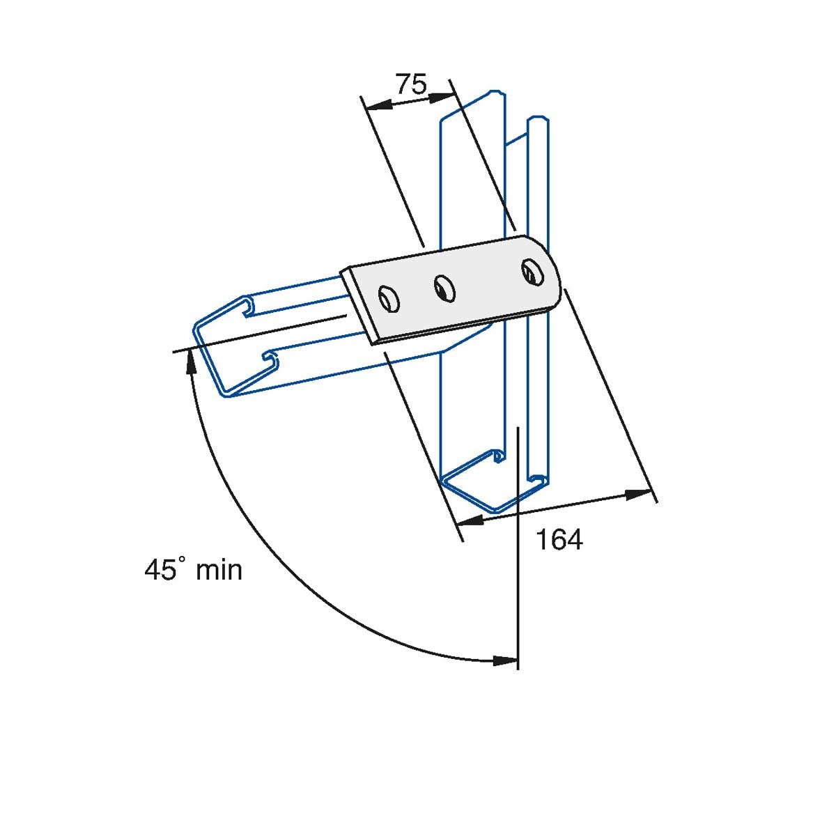 P2322 - Planbeslag | Unistrut | Beslag til skinnesystemer | Foto 1