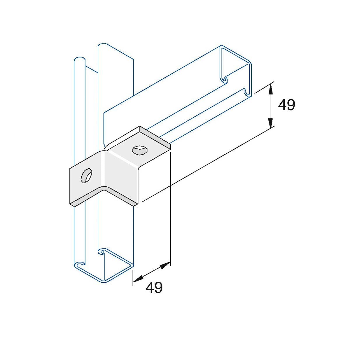 P2341 - Flangebeslag venstre-/højrevendt | Unistrut | Beslag til skinnesystemer | Foto 7