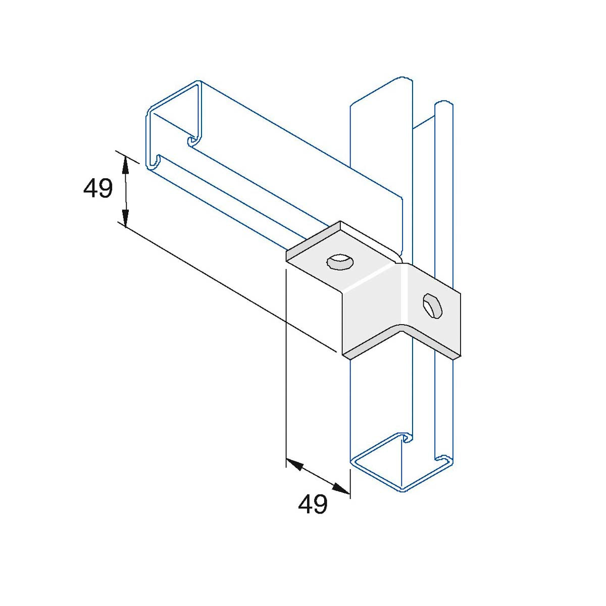 P2341 - Flangebeslag venstre-/højrevendt | Unistrut | Beslag til skinnesystemer | Foto 8