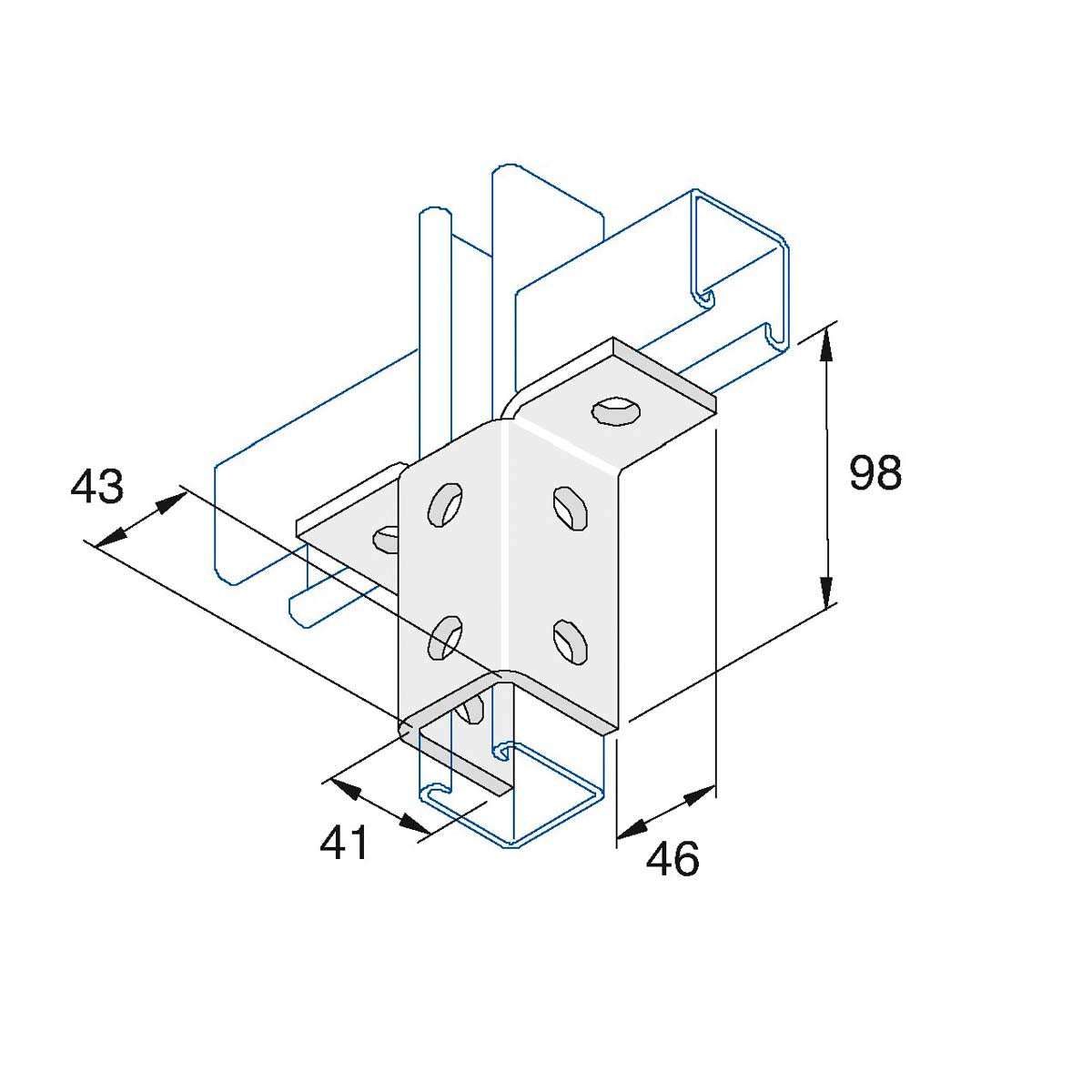 P2346 - Flangebeslag | Unistrut | Beslag til skinnesystemer | Foto 1