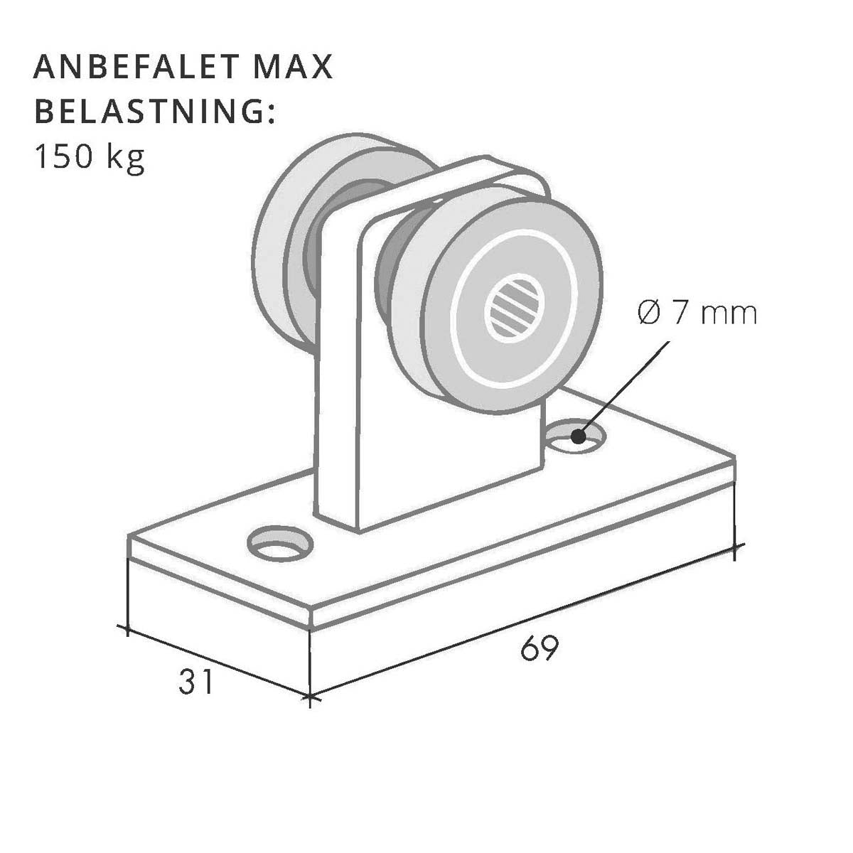 P2748 - Løbevogn til montageskinner, 2-hjuls | Unistrut | Beslag til skinnesystemer | Foto 1
