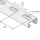 Let 41x21 mm profilskinne med huller