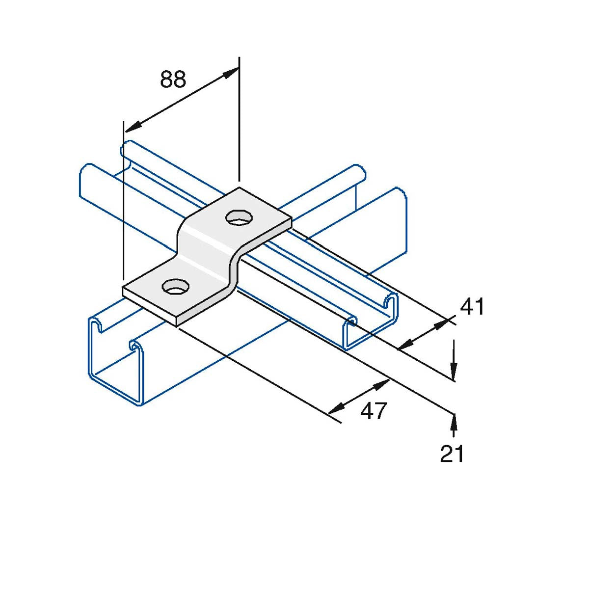 P4045 - Z-beslag | Unistrut | Beslag til skinnesystemer | Foto 1