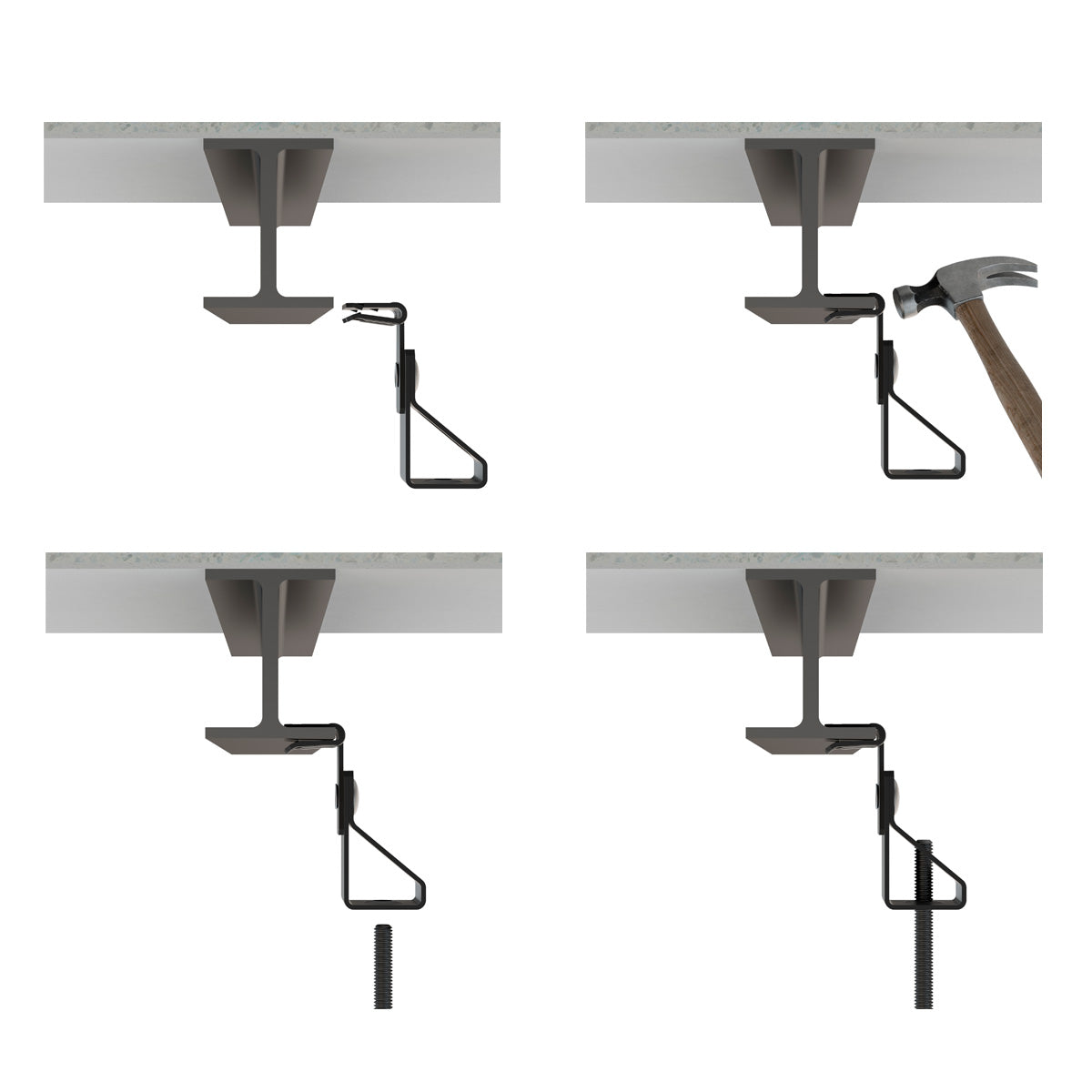 Bjælkeklemme til nedhængning af gevindstang | Erik Larsen & Søn | Beslag til rørbøjler | Foto 2