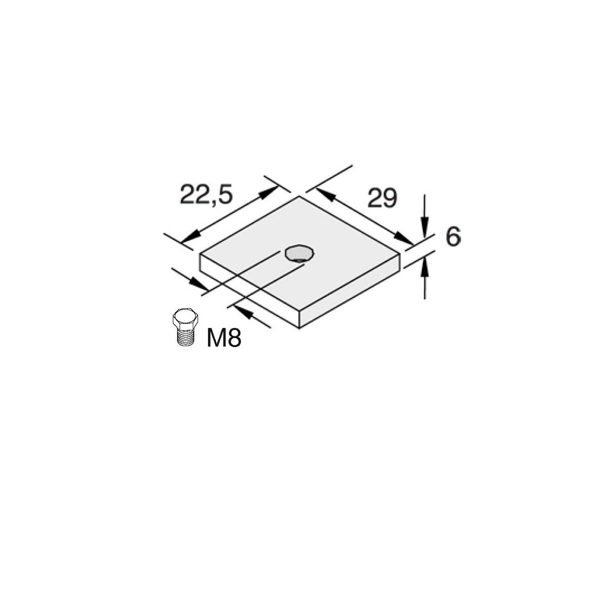 Firkantet skinnemøtrik til 30 mm profilskinne