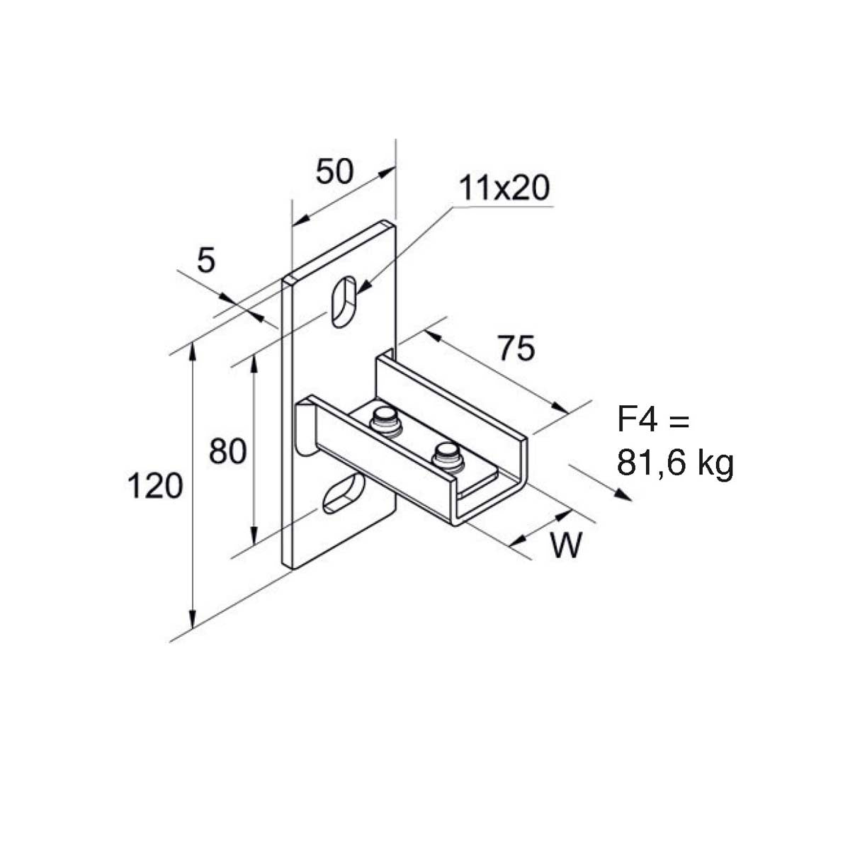Sokkel med 30x15 mm profilskinne