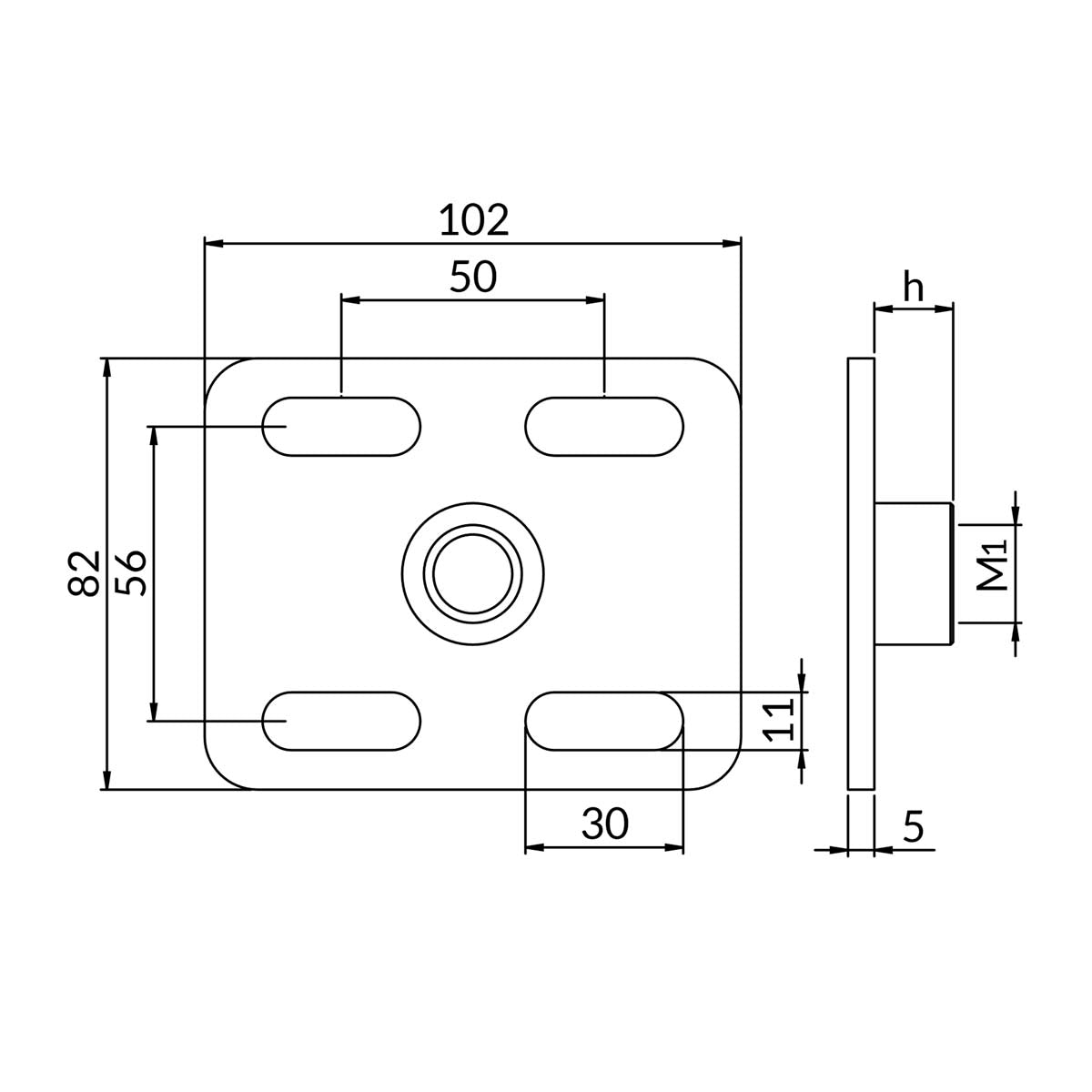 XPCPMKE - CERTA KE PM 4-huls bagplade | Certa | Beslag til HD skinnesystem | Foto 2