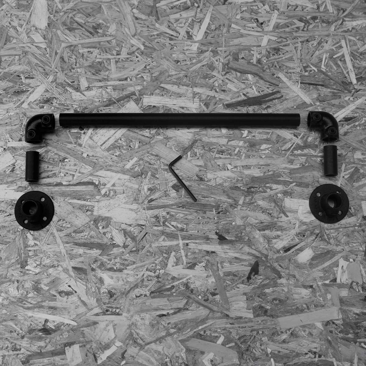 Byg med sorte vandrør uden gevind | Clarrods no 3 vægophæng