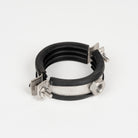 Standard rustfri (A2) rørbøjle m/gummi, M10 og M12 tilslutning | Erik Larsen & Søn | Rørbøjler | Foto 1