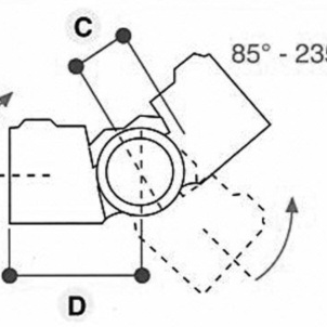Justerbart t-stykke (85°-235°) - Clarrods Clamps CL148 | Erik Larsen & Søn | Clarrods | Foto 6