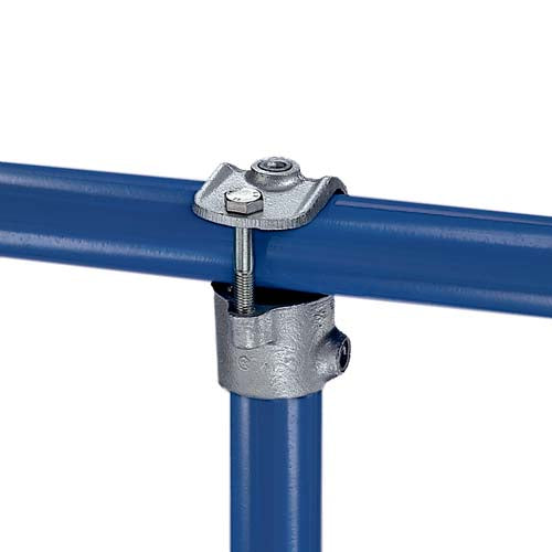 Galvaniseret, åben t-samling til gevindfrie vandrør