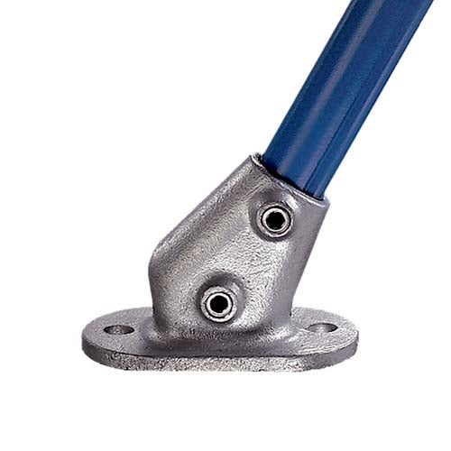 Justerbar/vinklet, galvaniseret bundflange til skrånende rækværk med mere