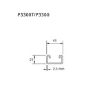 Tværmål P3300 skinne med og uden huller