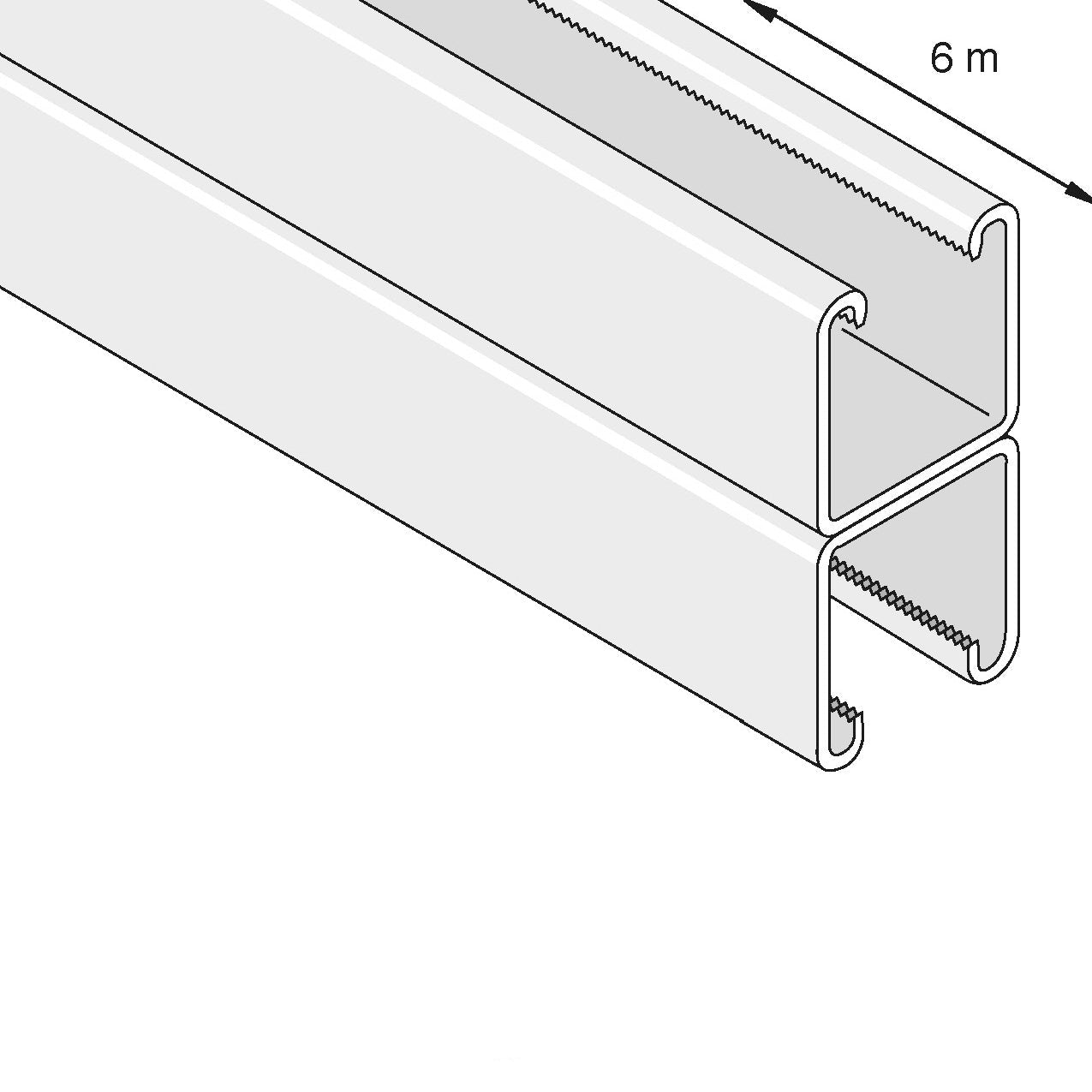 Kraftig 41x83 mm dobbeltprofil uden huller