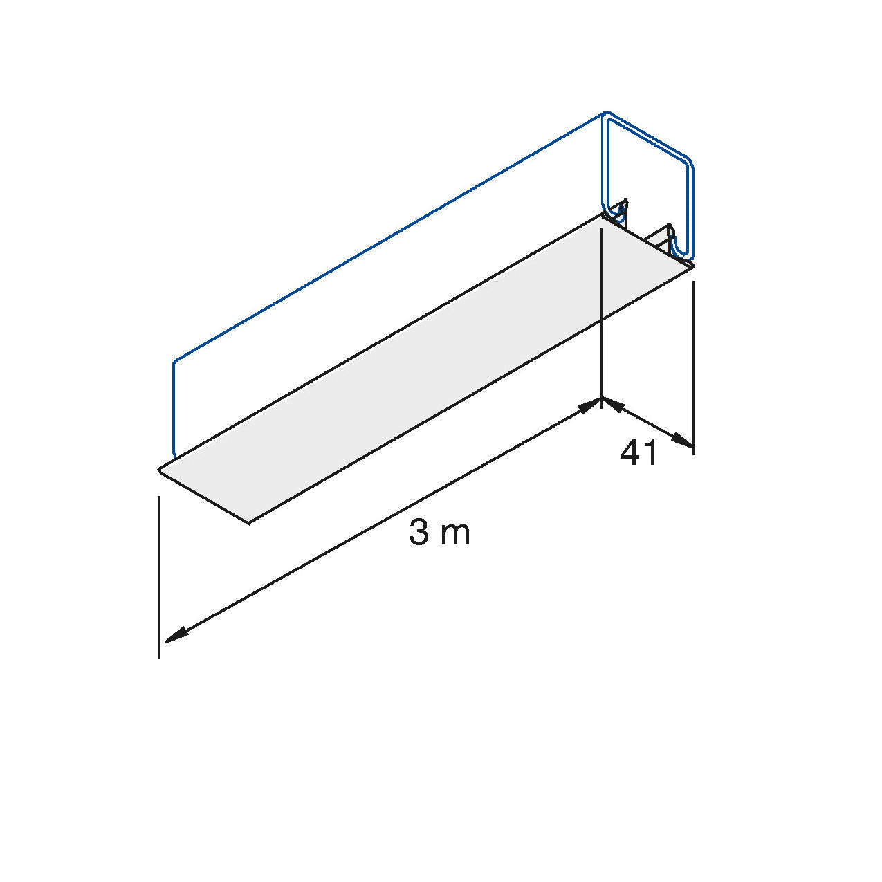 Dækliste/Pynteliste til 41 mm montageskinner