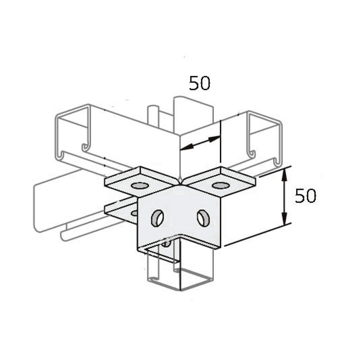 P2227 - Flangebeslag | Unistrut | Beslag til skinnesystemer | Foto 1