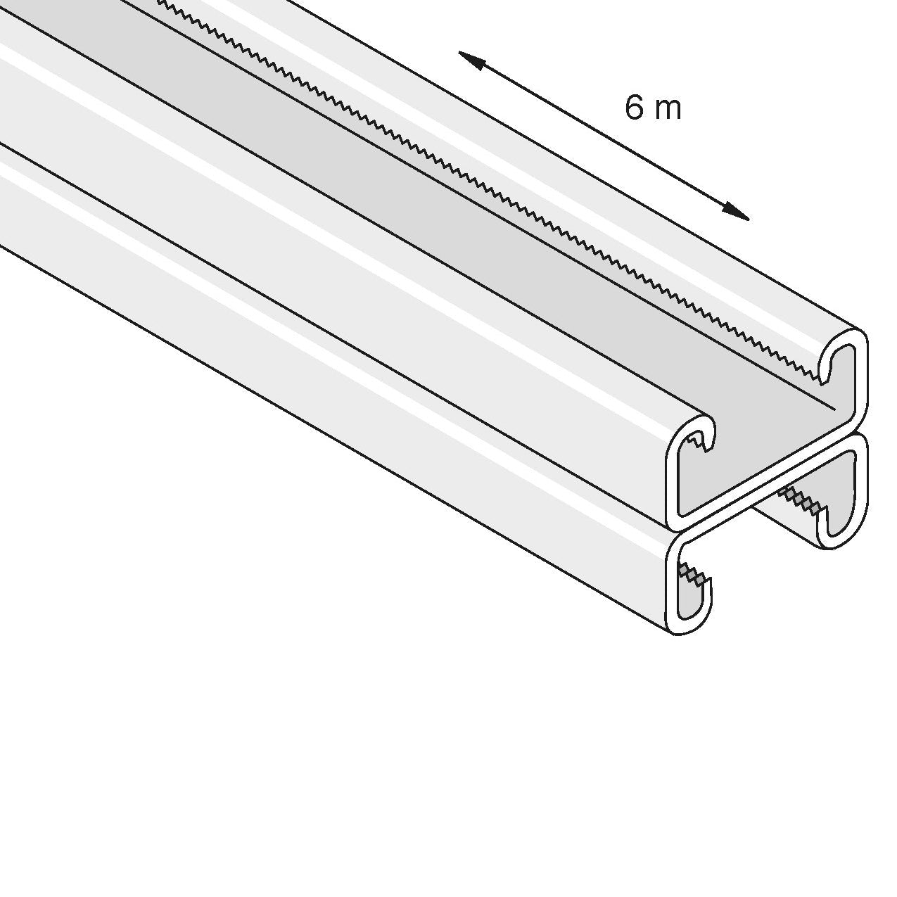 Kraftig 41x41 mm dobbeltprofil uden huller
