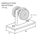P2748 - Løbevogn til montageskinner, 2-hjuls | Unistrut | Beslag til skinnesystemer | Foto 1