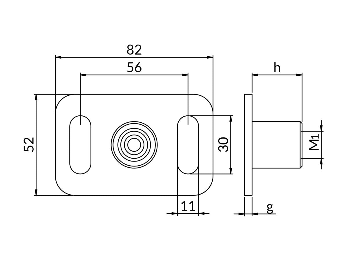 XPCPMKE - CERTA KE PM 2-huls bagplade | Certa | Beslag til HD skinnesystem | Foto 2