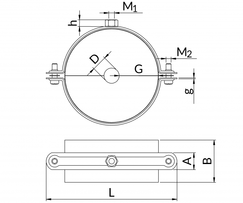 PX50 - Isoleret rørbøjle til køl/varme, M8 til M16 | Erik Larsen & Søn | Rørbøjler | Foto 2