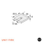 Firkantet skinnemøtrik til 30 mm profilskinne